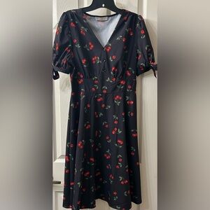 Vintage Belle Poque vintage cherry print dress size M